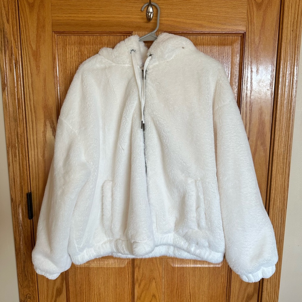 White fluffy jacket